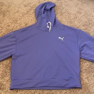 Purple puma cropped hoodie, size small